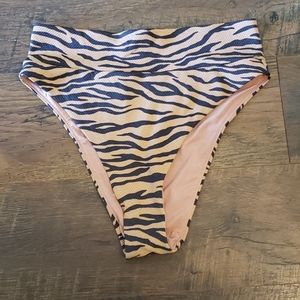 Aerie High Cut Cheeky Animal Print Bikini Bottom